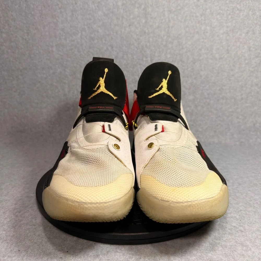Jordan 33 Future Flight White Gold Red Mens Basketball Shoes AQ8830-100 Size 15